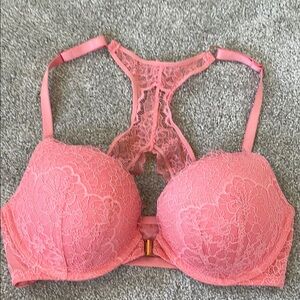 Victoria's Secret Coral Lace Racerback Bra